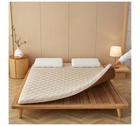 Portable Japanese Futon Mattress 100x200cm - Thick Rollable Floor Bed for Camping, Sleepovers & Guest Rooms - Brown Color, Ideal for Dorms and Easy Storage