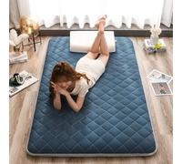 Portable Japanese Futon Mattress - Foldable Twin Floor Bed, Breathable Fabric for Home, Guest Room, Dorm, Camping & Travel, Easy Storage, 100x200cm, Blue, Lightweight & Comfortable