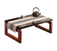 Portable Japanese Kotatsu Coffee Table Vintage Foldable Solid Wood Dining Table for Floor Use Low Tea Table (35.5"x19.7"x11.8" Brown Legs)