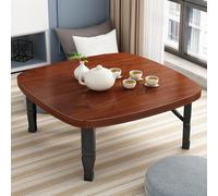 Portable Japanese Wooden Folding Coffee Table - Lightweight Low Tea Table for Floor Seating, Cact Indoor/Outdoor nic Table, 60x35cm (24x14inch) - Ideal for Smals