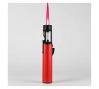 Portable Jet Flame Lighter, 18 cm Bar Length with Bottle Opener, Windproof Candle Lighter for Candle Camping (Fuel Not Included)(Red)