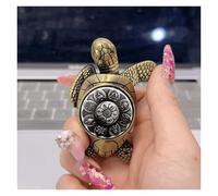 Portable jet metal windproof adjustable jet green flame lighter, desktop turtle-shaped lighter, refillable butane, suitable for men's friends gifts (butane not included)(Metallic8)