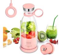 Portable Juicer Blender - 350ml Wireless Electric for Fresh Juice, Smoothies & Milkshakes - BPA-Free, Easy Clean, Compact Travel Cup for Gym, Office, Home（Pink）
