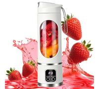 Portable Juicer Blender, 450ml Personal Blender USB Rechargeable, Low Noise Personal Juicer Bottle, Portable Blender Smoothie Maker for Milkshakes, Protein Drinks, Fresh Iced Drinks, Home, Gym, white