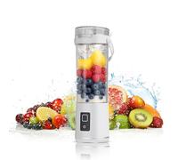 Portable Juicer Blender 600ml, Rechargeable Mini Blender with Leakproof Lid & Sip Spout, Portable Fruit Mixer with 12 Blades, Perfect for Smoothies, Shakes, Ice & Frozen Fruit (White)