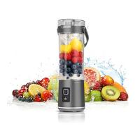 Portable Juicer Blender 600ml, Rechargeable Mini Blender with Leakproof Lid & Sip Spout, Portable Fruit Mixer with 12 Blades, Perfect for Smoothies, Shakes, Ice & Frozen Fruit (Grey)