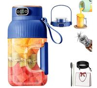 Portable Juicer Blender Cup 1200ML, USB Rechargeable Fruit Mixer with Smart Digital Display and 10 Blades, Portable Juicer Cups for Travel, Gym, Office and Home (Two cups and lids-A)