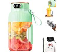 Portable Juicer Blender Cup 1200ML, USB Rechargeable Fruit Mixer with Smart Digital Display and 10 Blades, Portable Juicer Cups for Travel, Gym, Office and Home (Green)