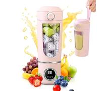 Portable Juicer Blender, Personal Blender 700ml USB Rechargeable for Shakes and Smoothies with 12 Blades and Extra Lid, Traveling Portable Fruit Veggie Juicer Electric Blender for Gym,Office,Traveling