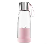 Portable Juicer Blender, Personal Juicer Cup, 450ml Rechargeable Handheld Fruit Mixer Machine,1500mAh Battery for Home, Office, Travel, Gym(Pink)