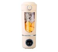 Portable Juicer Cup, 700ml USB Rechargeable Blender with 12 Stainless Steel Blades, Mini Smoothie Maker for Travel, Office & Gym Light Yellow Charging