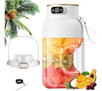 Portable Juicer Cup - USB-C Rechargeable Smoothie Blender with Digital Display for Travel, Personal Size, Easy to Use, Ideal for Shakes and Smoothies