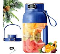 Portable Juicer Cup - USB-C Rechargeable Smoothie Blender with Digital Display for Travel, Personal Size, Easy to Use, Ideal for Shakes and Smoothies