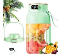Portable Juicer Cup - USB-C Rechargeable Smoothie Blender with Digital Display for Travel, Personal Size, Easy to Use, Ideal for Shakes and Smoothies