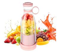 Portable Juicer, Mini Blender for Juice, 350ml Portable Juicer Blender Bottle with 6 Blades, USB Rechargeable Cordless Personal Blenderes for Travel, Outdoor, Gym, Office (Pink)