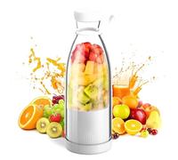 Portable Juicer, Portable Juicer Blender Bottle, 350ml Electric Mini Juice Maker with 6 Blades, Powerful Mini Blender with USB for Fruits, Shakes, Smoothie, Perfect for Home, Office, Outdoors (White)