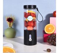 Portable Juicer Smoothie Blender USB Rechargeable Food Processor Fruit Mixer Machine Mini Juicer Blender Cup 530ML [Black]