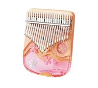 Portable Kalimba 17/21 Keys Crystal Resin Precision Tuning, Thumb Piano with Tune Hammer, Cleaning Cloth Finger Piano Adults(21 keys,Flowers A)