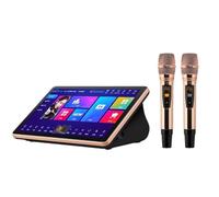 Portable Karaoke, 18.5 Inch Touch Screen Karaoke Machine with Wireless Microphone, Power Amplifier Function, Built-in 6T Hard Drive, Support 4K