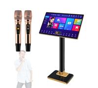 Portable Karaoke Machine - 21.5 Inch Professional System with 2 Wireless Microphones, Touch Screen, Power Amplifier, and Phone App Control - Ideal for Home and Parties