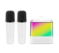 Portable Karaoke Machine, Bluetooth Karaoke Speaker with Colorful LED Ambiance Light, Supports TF/USB/AUX-in and Various Voice Effects, 5-6 Hours Working Time, For Party, Outdoor/Indoor