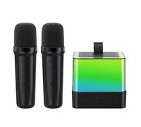 Portable Karaoke Machine, Bluetooth Karaoke Speaker with Colorful LED Ambiance Light, Supports TF/USB/AUX-in and Various Voice Effects, 5-6 Hours Working Time, For Party, Outdoor/Indoor