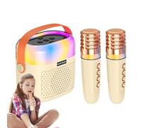 Portable Karaoke Machine, Children's Karaoke | 1200 mAh Small Vocal Device Karaoke - 2 Wireless Microphones, Karaoke Speaker, Karaoke System for Christmas and Halloween