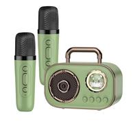 Portable Karaoke Machine Double Mike Connection Rechargeable Long Battery
