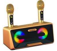 Portable Karaoke Machine for Adults & Kids: Best Birthday w/Bluetooth Speakers, 2 Wireless Microphones, LED Lights, Tablet Holder, PA System & Karaoke Song Mode! (Presto, G2 Gold)
