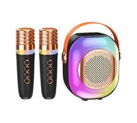 Portable Karaoke Machine for Karaoke with Microphones, Portable Karaoke Machine for with 2 Microphones - Funny Singing Machine, Home Karaoke Speaker, Heavy Bass for