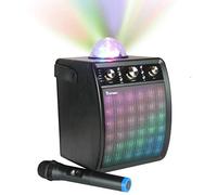 Portable Karaoke Machine & Speaker with Wireless Microphone & Disco Party Light. Mr Entertainer Moonbox (2 x Wireless Microphone)