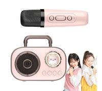 Portable Karaoke Machine, Wireless Speaker with Microphone, Rechargeable Double Mic Connection Audio Supplies for Home Dining Room Cafes Restaurant