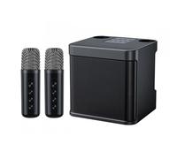 Portable Karaoke Machine With 2 Microphones Studio Subwoofer Speakers Rechargeable Small KTV Speakers For Home Entertainment