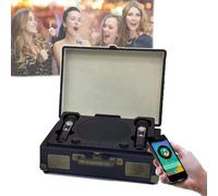 Portable Karaoke Machine,with 2 Singing Mics/Smart Noise Reduction:80dB, 10m Smart Connection,Portable Carrying Handle,Compatible with Multiple Devices,C