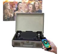 Portable Karaoke Machine,with 2 Singing Mics/Smart Noise Reduction:80dB, 10m Smart Connection,Portable Carrying Handle,Compatible with Multiple Devices,B