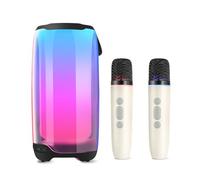Portable Karaoke Machine with 2 Wireless Microphones, Rechargeable Bluetooth Speaker with Led Lights, for Adults/Kids/Party/Wedding/Birthday/Outdoor/Indoor