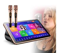 Portable Karaoke Machine with Wireless Microphones, Touch Screen Lyrics Display, Cloud Song Update for Home Entertainment