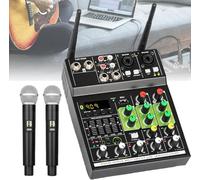 Portable Karaoke Microphone System with Mixer - Bluetooth, USB MP3 Player - Works with TV, PC, Speakers, Home Theater - 5-Band EQ, 48V Phantom Power, Voice Changer - Home Party Singing