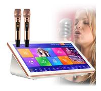 Portable Karaoke Player 3 in 1 Machine with Wireless Microphones, 18.5 Inch Touch Screen, Lyrics Display, Desktop Type, Cloud Song Update