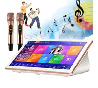 Portable Karaoke Player with Wireless Microphone, Touch Screen, Real-Time Scoring, Frees Song Downloads, Desktop KTV Machine, 5-in-1 Karaoke System