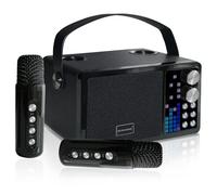 Portable Karaoke Speaker with 2 Mics - Black MMF-603B