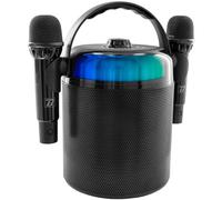 Portable Karaoke Speaker with LED, Bluetooth, Voice Changer - BoomTone DJ Star Voice Comes with 2 Wireless Microphones + Effects Perfect for Private Parties, Kids Birthdays and Entertainment.