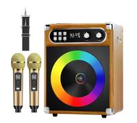 Portable Karaoke System 20W PA Speaker With 2 UHF Wireless Microphones And Rechargeable Slot For Karaoke At Home And Friends