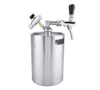 Portable Kegerator Kit,5L Mini Stainless Steel Keg with Faucet Pressurized Home Brewing Craft Beer Dispenser Set Keeps Carbonation for Craft Beer Draft and Homebrew