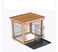 Portable Kennel, Wooden Dog Crate With Plastic Tray, Durable Crate,Kennel For Small Medium Pets,Indoor And Outdoor Use,M