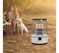 Portable Kerosene Heater,Kerosene Heater 6L Tank,Indoor 3-5 People 6L Kerosene Stove Heater18-Hour Runtime, For Garage, Workshop, Camping, Fishing, Grid Free Heating, Black/White/Silver,