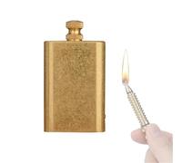Portable Kerosene Lighter, Refillable Copper Vintage Design, Pull-Out Ignition, Decorative and Collectible Multifunctional Lighter for Home and Travel