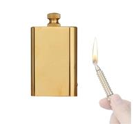 Portable Kerosene Lighter, Refillable Copper Vintage Design, Pull-Out Ignition, Decorative and Collectible Multifunctional Lighter for Home and Travel