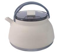 Portable Kettle 1.5L Stainless Steel & Silicone Collapsible Kettle with Handle, Lid & Fixing Strap for Travel, Camping, Picnic, BBQ, Camping