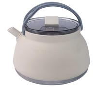 Portable Kettle 1.5L Stainless Steel & Silicone Collapsible Kettle with Handle, Lid & Fixing Strap for Travel, Camping, Picnic, BBQ